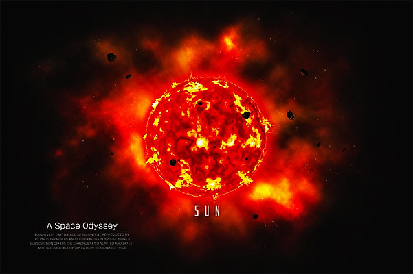 PSD 편집이미지 백그라운드 사람없음 태양 3D 우주 행성 화려 신비 디지털합성 은하계 태양계 디지털아트 이미지편집 편집3D 자연요소 컨셉 파일형식