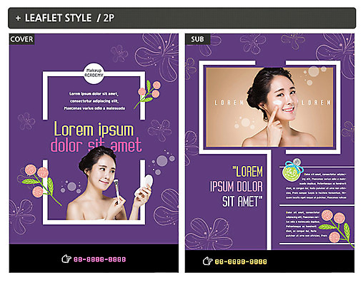 템플릿 여자 꽃 ZIP 포스터 20대 성인 두명 뷰티 보라색 한국인 전단템플릿 전단 의료성형뷰티 성인여자만 인디자인 INDD 이미지템플릿 식물 컬러 사람 동양인 청년 홍보물 여자만 성인만 파일형식