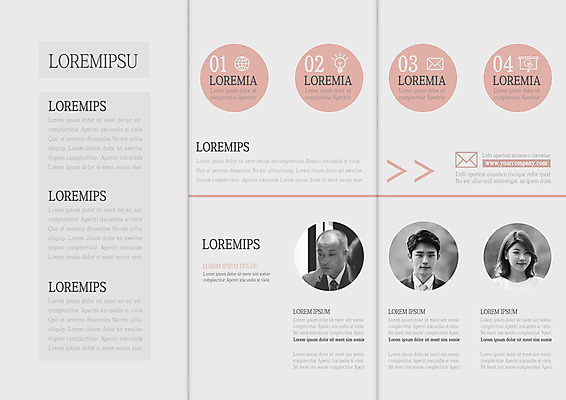 템플릿 표지디자인 북디자인 출판디자인 여자 남자 내지 리플렛 40대 북커버 비즈니스 3단접지 팜플렛 상반신 20대 성인 세명 한국인 비즈니스맨 비즈니스우먼 일본인 이미지템플릿 AI파일 외국인 중년 사람 동양인 청년 직장인 파일형식 벡터