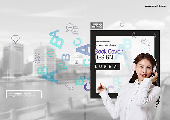 PSD 템플릿 표지디자인 북디자인 알파벳 출판디자인 여자 교육 표지 리플렛 대학생 북커버 영어교육 한명 웃음 빌딩 팜플렛 상반신 20대 성인 헤드폰 한국인 도시 이미지템플릿 1 학생 영어 음향기기 표정 사람 동양인 청년 건물 파일형식