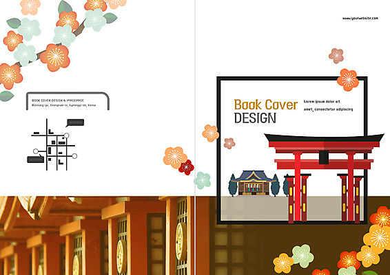 PSD 템플릿 표지디자인 북디자인 출판디자인 표지 리플렛 북커버 팜플렛 사람없음 일본 벚꽃 일본여행 약도 일본건축 토리이 이미지템플릿 꽃 아시아 해외여행 지도 동양건축 신사_건축물 파일형식