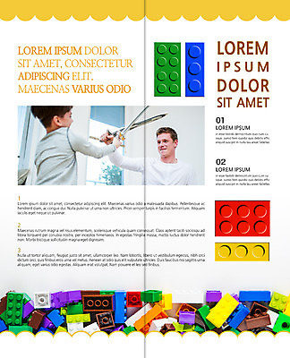 PSD 서양인 템플릿 표지디자인 북디자인 출판디자인 남자 내지 아들 어린이 리플렛 2단접지 북커버 가족 팜플렛 상반신 성인 두명 육아 아빠 레고 칼싸움 이미지템플릿 외국인 관계 사람 장난감 싸움 파일형식