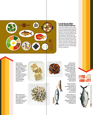 PSD 템플릿 접시 표지디자인 북디자인 출판디자인 내지 한식 음식 리플렛 2단접지 북커버 젓가락 어류 팜플렛 사람없음 숟가락 버섯 된장찌개 계란찜 구절판 이미지템플릿 식기 수저 수중동물 계란요리 찌개 찜 파일형식