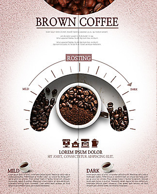 PSD 템플릿 표지디자인 북디자인 출판디자인 내지 커피 리플렛 2단접지 북커버 팜플렛 사람없음 원두 커피잔 눈금 로스팅 이미지템플릿 음료 잔 파일형식