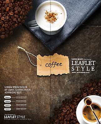 PSD 템플릿 표지디자인 북디자인 출판디자인 표지 종이 커피 리플렛 2단접지 북커버 팜플렛 사람없음 라벨 원두 직물 커피잔 티스푼 카푸치노 이미지템플릿 음료 잔 프레임 숟가락 파일형식