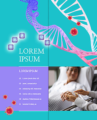 PSD 템플릿 표지디자인 북디자인 손 출판디자인 노년 남자 내지 리플렛 2단접지 북커버 의학 병원 팜플렛 성인 두명 신체부위 손잡기 한국인 환자 60대 염색체 박테리아 이미지템플릿 모션 사람 동양인 생명공학 파일형식