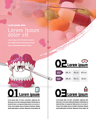 PSD 템플릿 표지디자인 북디자인 출판디자인 내지 리플렛 2단접지 북커버 의학 치과 주사기 팜플렛 사람없음 알약 치과용품 치아모형 치경 이미지템플릿 의료기기 병원 약 의료용품 치아 파일형식