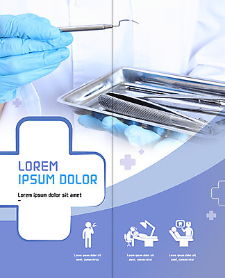 PSD 템플릿 표지디자인 북디자인 손 출판디자인 내지 리플렛 2단접지 북커버 의학 치과 한명 팜플렛 신체부위 의사 치과용품 수술장갑 이미지템플릿 1 장갑 병원 사람 의료진 의료용품 파일형식