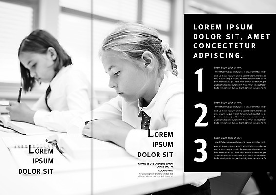 PSD 서양인 템플릿 학생 표지디자인 북디자인 출판디자인 여자 어린이교육 교육 내지 어린이 리플렛 북커버 3단접지 교실 팜플렛 상반신 두명 옆모습 책 책상 이미지템플릿 외국인 뷰포인트 가구 학교 사람 파일형식