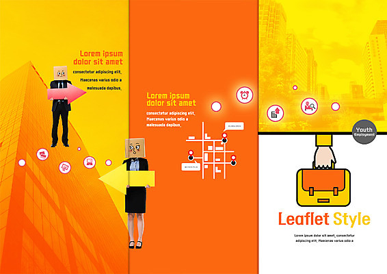 PSD 템플릿 표지디자인 북디자인 출판디자인 여자 표지 남자 화살표 리플렛 북커버 서류가방 비즈니스 3단접지 서기 빌딩 팜플렛 20대 성인 두명 30대 상자 비즈니스맨 비즈니스우먼 약도 이미지템플릿 지도 가방 모션 사람 청년 건물 장년 직장인 파일형식