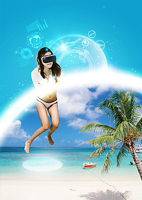 PSD 구름 편집 편집이미지 여자 하늘 스마트라이프 한명 20대 성인 해변 여름휴가 바캉스 비키니 야자수 점프 스마트 선박 가상현실 VR기기 이미지편집 자연요소 나무 1 라이프스타일 수영복 바다 컨셉 수상교통 모션 휴가 사람 청년 기계 파일형식 여름_계절