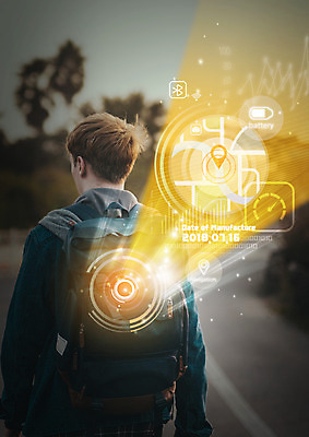 PSD 서양인 편집 편집이미지 남자 배낭 스마트라이프 한명 상반신 20대 성인 뒷모습 빛 스마트 배낭여행 이미지편집 외국인 1 라이프스타일 뷰포인트 여행 컨셉 가방 사람 청년 파일형식