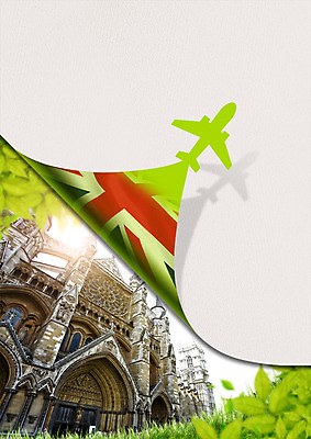 PSD 편집 편집이미지 건축물 종이 여행 서양건축 나뭇잎 영국 비행기 사람없음 이미지편집 건축 유럽 잎 해외건축 항공교통 대중교통 파일형식