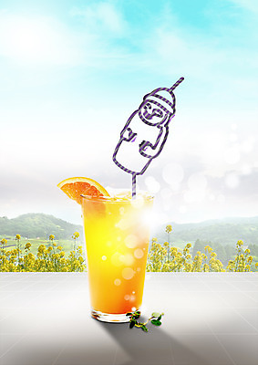 PSD 구름 편집 편집이미지 음료 여행 오렌지 하늘 빨대 사람없음 컵 제주도 오렌지주스 돌하르방 유채 이미지편집 자연요소 식기 꽃 과일 한국 과일주스 파일형식