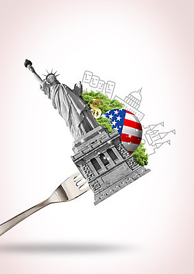 PSD 편집 편집이미지 여행 포크 사람없음 달러 미국 성조기 자유의여신상 큰바위얼굴 이미지편집 식기 돈 북아메리카 세계문화유산 바위_돌 국기 파일형식