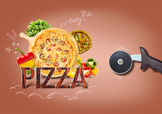 PSD 편집 편집이미지 음식 피망 피자 서양음식 사람없음 피자칼 이미지편집 채소 주방용품 패스트푸드 파일형식