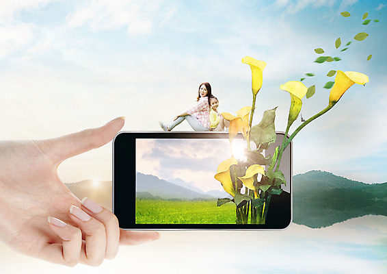 PSD 구름 편집 편집이미지 손 여자 꽃 딸 어린이 하늘 엄마 나뭇잎 산 앉기 성인 두명 옆모습 스마트폰 환경 한국인 등맞대기 이미지편집 자연요소 식물 뷰포인트 잎 가족 모션 사람 동양인 신체부위 핸드폰 스마트기기 파일형식