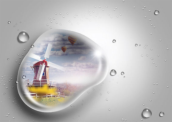 PSD 구름 편집 편집이미지 하늘 사람없음 환경 풍차 물방울 열기구 이미지편집 자연요소 항공교통 파일형식