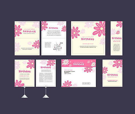 템플릿 배너템플릿 꽃 꽃무늬 이벤트 사람없음 세트 현수막 생일 전단 엽서 초대장 생일축하 약도 소봉투 행사세트 행사템플릿 AI파일 식물 배너 기념일 지도 무늬 편지봉투 카드_감사 축하 편지 홍보물 파일형식 벡터