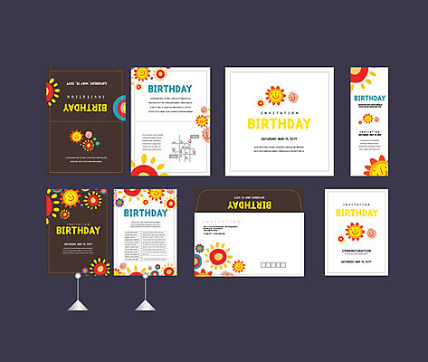 템플릿 배너템플릿 이벤트 사람없음 세트 태양 현수막 생일 전단 엽서 초대장 생일축하 약도 소봉투 행사세트 행사템플릿 AI파일 자연요소 배너 기념일 지도 편지봉투 카드_감사 축하 편지 홍보물 파일형식 벡터