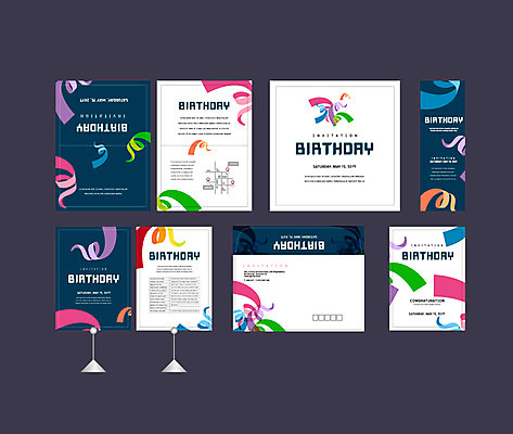 템플릿 배너템플릿 리본 이벤트 사람없음 세트 현수막 생일 전단 엽서 초대장 생일축하 약도 소봉투 행사세트 행사템플릿 AI파일 배너 기념일 지도 편지봉투 카드_감사 축하 편지 홍보물 파일형식 벡터