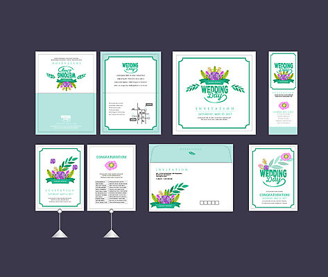 템플릿 배너템플릿 꽃 결혼 나뭇잎 이벤트 사람없음 세트 현수막 전단 청첩장 엽서 초대장 약도 소봉투 행사세트 행사템플릿 AI파일 식물 배너 잎 지도 편지봉투 카드_감사 편지 홍보물 파일형식 벡터