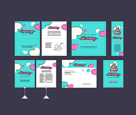 템플릿 배너템플릿 이벤트 사람없음 세트 케이크 현수막 하트 생일 전단 엽서 초대장 생일축하 약도 소봉투 행사세트 행사템플릿 AI파일 모양 배너 기념일 지도 디저트 편지봉투 카드_감사 축하 편지 홍보물 파일형식 벡터