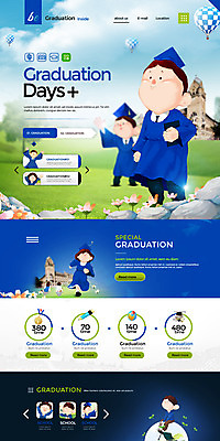 PSD 템플릿 학생 여자 교육 남자 웹템플릿 학사모 졸업 졸업식 여러명 홈페이지 홈페이지시안 랜딩페이지 이미지템플릿 모자_잡화 다수 사람 파일형식