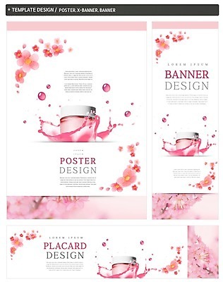 PSD 배너 배너템플릿 가로배너 꽃 ZIP 포스터 세로배너 사람없음 세트 뷰티 현수막 물방울 수분크림 식물 템플릿 가로 세로 화장품 파일형식