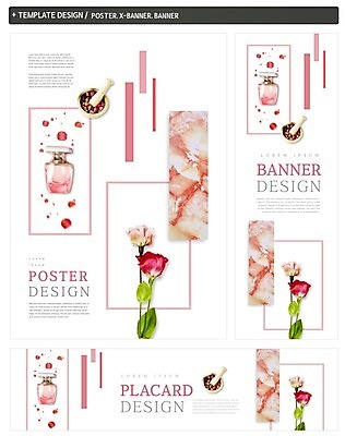 PSD 배너 배너템플릿 가로배너 꽃잎 ZIP 포스터 세로배너 사람없음 세트 뷰티 장미 현수막 향수 막자사발 템플릿 꽃 가로 세로 화장품 사발 파일형식