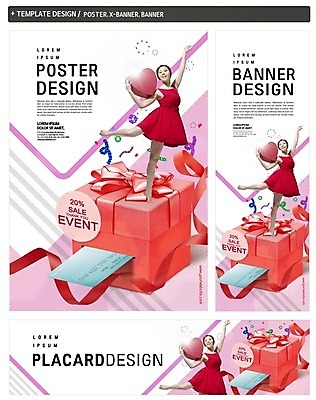 PSD 배너 배너템플릿 여자 가로배너 ZIP 포스터 리본 세로배너 한명 서기 20대 성인 선물상자 쇼핑 세트 세일 한국인 현수막 하트 춤 신용카드 모양 템플릿 1 모션 문화예술 선물 사람 동양인 청년 가로 세로 금융 상자 파일형식