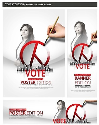 PSD 손 배너 배너템플릿 여자 가로배너 ZIP 포스터 세로배너 웃음 빌딩 상반신 20대 성인 두명 세트 도장 한국인 현수막 붓 비즈니스우먼 공익캠페인 투표 선거 템플릿 캠페인 비즈니스 표정 사람 동양인 청년 건물 신체부위 가로 세로 직장인 민주주의 파일형식