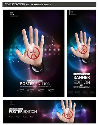 PSD 배너 배너템플릿 가로배너 ZIP 포스터 세로배너 손바닥 한명 신체부위 세트 도장 현수막 공익캠페인 투표 선거 템플릿 1 손 캠페인 사람 가로 세로 민주주의 파일형식