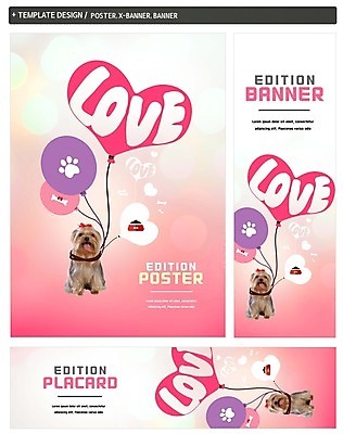 PSD 배너 배너템플릿 가로배너 ZIP 포스터 세로배너 사랑 사람없음 세트 현수막 하트 개 요크셔테리어 풍선 개발자국 개뼈다귀 반려 모양 템플릿 감정 포유류 가로 세로 발자국 테리어 애견간식 파일형식