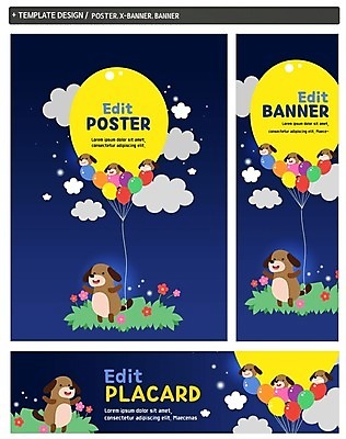 PSD 구름 배너 배너템플릿 가로배너 꽃 ZIP 포스터 세로배너 사람없음 세트 현수막 개 풍선 반려 자연요소 식물 템플릿 포유류 가로 세로 파일형식