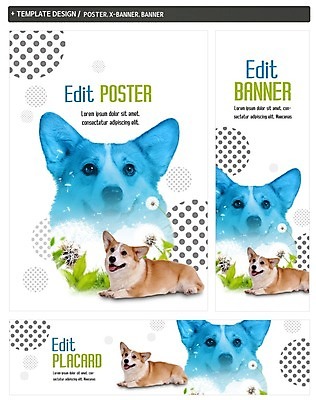 PSD 배너 배너템플릿 가로배너 ZIP 포스터 세로배너 사람없음 세트 현수막 개 반려 웰시코기 템플릿 포유류 가로 세로 파일형식