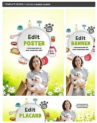 PSD 배너 배너템플릿 여자 가로배너 꽃 ZIP 포스터 세로배너 안기 한명 웃음 성인 30대 세트 한국인 현수막 개 강아지옷 개껌 개밥그릇 반려 애견간식 식물 템플릿 1 그릇 포유류 모션 표정 사람 동양인 가로 세로 장년 애견용품 파일형식