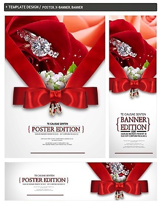 PSD 배너 배너템플릿 가로배너 ZIP 포스터 리본 세로배너 결혼 사람없음 세트 장미 현수막 커플반지 웨딩박람회 템플릿 꽃 이벤트 가로 세로 반지 박람회 파일형식