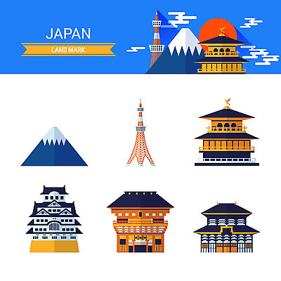 아이콘 사람없음 건물 일본 후지산 도쿄타워 랜드마크 히메지성 킨카쿠지 후시미이나리신사 2D아이콘 AI파일 건축물 아시아 산 세계문화유산 사찰 성 신사_건축물 교토 파일형식 벡터