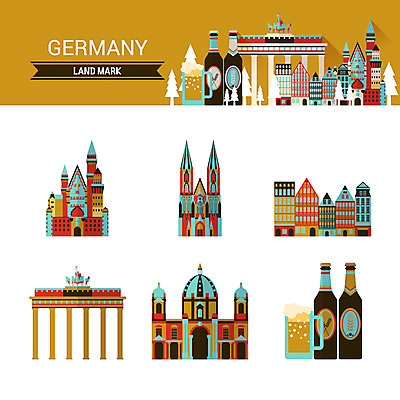 아이콘 맥주 독일 사람없음 건물 노이슈반슈타인성 랜드마크 베를린성당 브란덴부르크문 2D아이콘 AI파일 건축물 유럽 주류 성당 파일형식 벡터