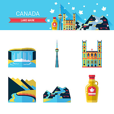 아이콘 캐나다 사람없음 건물 대성당 몬트리올 CN타워 나이아가라폭포 랜드마크 메이플시럽 빙원 2D아이콘 AI파일 건축물 북아메리카 성당 탑 폭포 시럽 나이아가라 파일형식 벡터