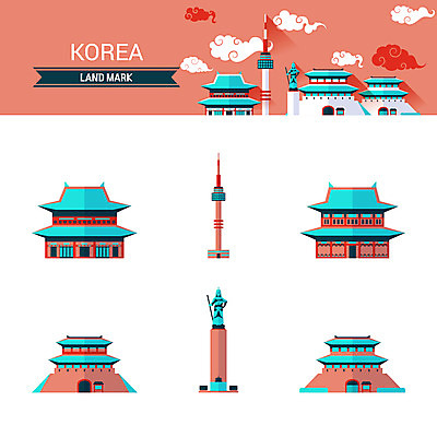 아이콘 한국 사람없음 건물 숭례문 경복궁 창덕궁 남산타워 광화문 랜드마크 흥인지문 2D아이콘 AI파일 건축물 아시아 궁전 남산 파일형식 벡터