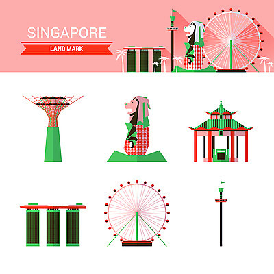 아이콘 사람없음 건물 탑 사원 대관람차 싱가폴 랜드마크 가든스바이더베이 멀라이언타워 2D아이콘 AI파일 건축물 공원 아시아 비즈니스 놀이기구 파일형식 벡터