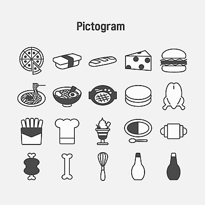 아이콘 빵 디저트 치즈 피자 파스타 스테이크 요리 사람없음 픽토그램 통닭 초밥 감자튀김 햄버거 양념 우동 거품기 파르페 카레 2D아이콘 AI파일 음식 주방용품 유제품 감자 패스트푸드 서양음식 치킨 튀김 면류 일본음식 파일형식 벡터