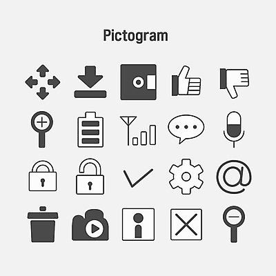 아이콘 말풍선 손가락 돋보기 자물쇠 사람없음 픽토그램 카메라 쓰레기통 이메일 확대 플로피디스크 잠금 다운로드 설정 녹음기 베터리 축소 2D아이콘 AI파일 손 전자제품 보안 파일형식 벡터 녹음_기록
