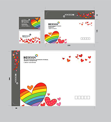 템플릿 명함 명함템플릿 서류봉투 편지봉투 사람없음 세트 컬러풀 하트 패키지 무지개색 봉투템플릿 우편봉투 비즈디자인 봉투디자인 이미지템플릿 AI파일 모양 컬러 봉투 편지 우편물 파일형식 벡터