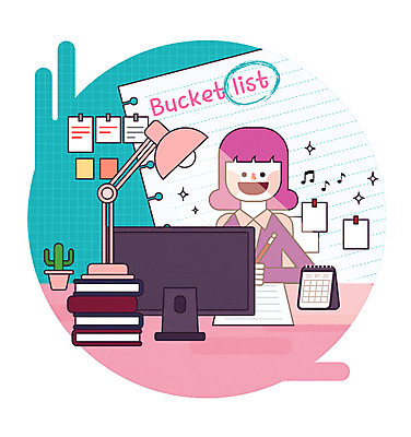 학생 여자 대학생 일러스트 조명 한명 상반신 성인 노트북 컴퓨터 달력 계획 신학기 신입생 버킷리스트 국내일러스트 AI파일 1 컨셉 사람 전자제품 리스트 파일형식 벡터