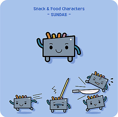 캐릭터 일러스트 사람없음 귀여움 칼 분식 음식캐릭터 순대 이쑤시개 일러캐릭터 AI파일 음식 컨셉 파일형식 벡터