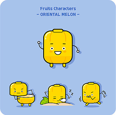 캐릭터 일러스트 사람없음 귀여움 참외 과일캐릭터 과채 일러캐릭터 AI파일 컨셉 채소 과일 파일형식 벡터