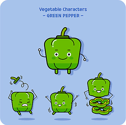 캐릭터 채소 일러스트 파프리카 사람없음 귀여움 채소캐릭터 일러캐릭터 AI파일 컨셉 파일형식 벡터